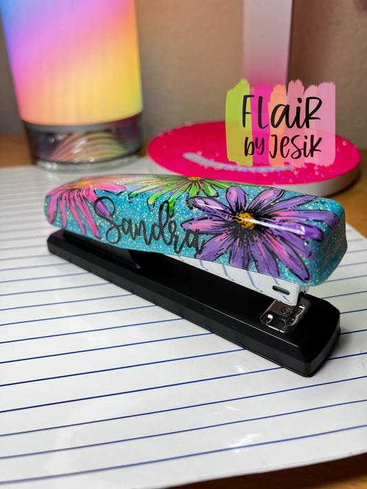 Hand Painted Floral Stapler