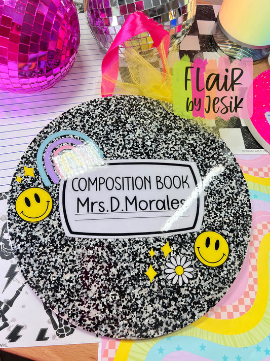 Composition Notebook Theme Door Sign