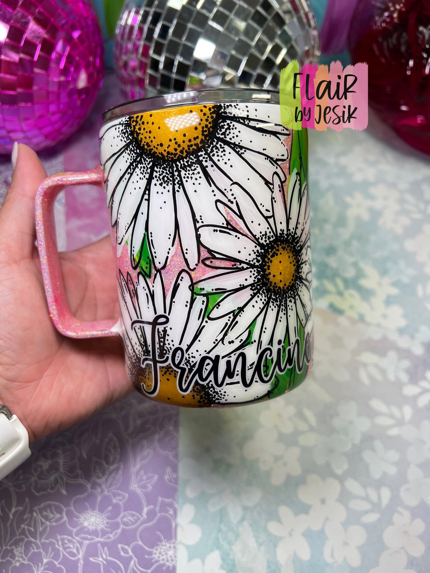 Hand Painted Daisy Mug