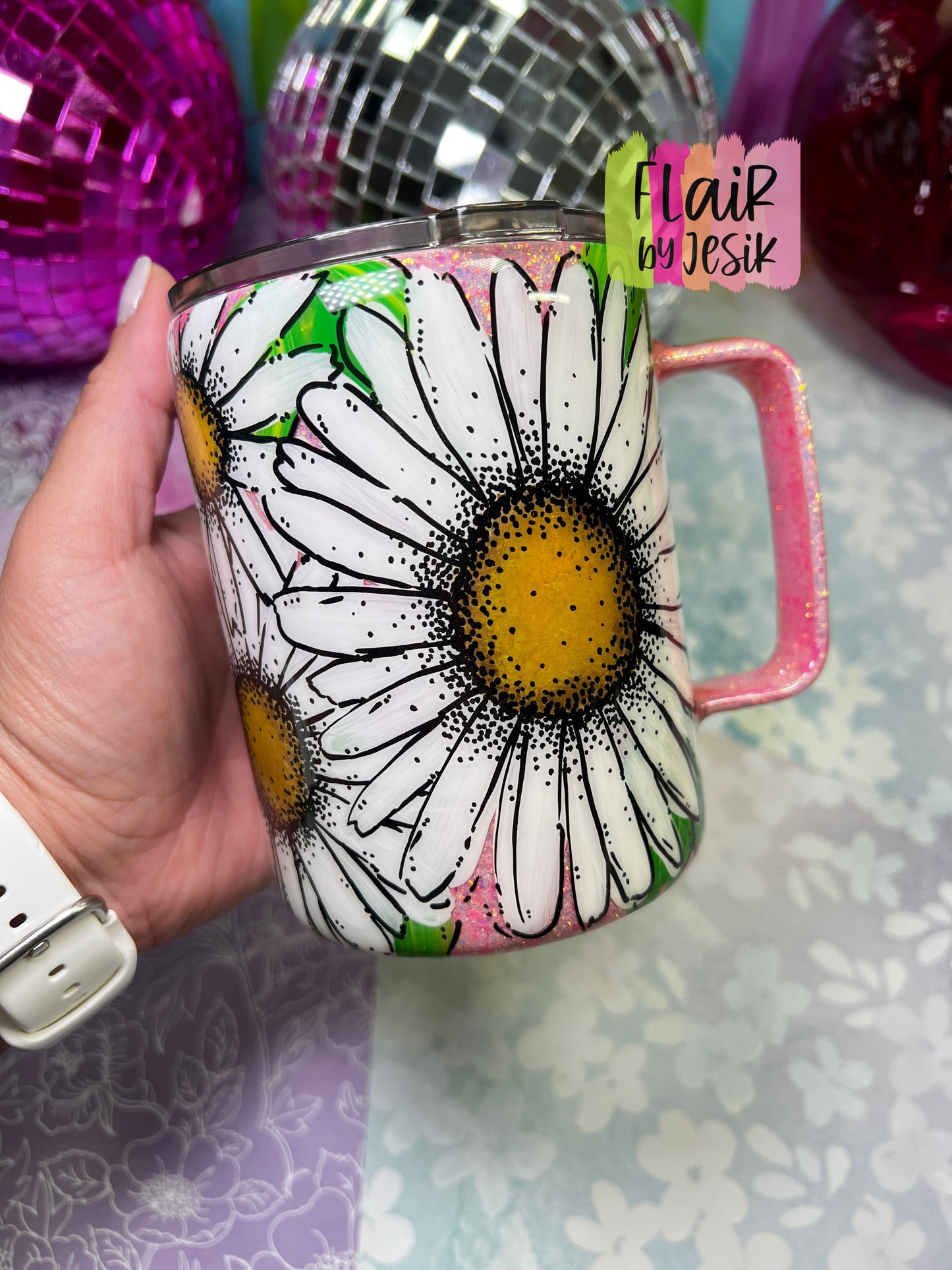 Hand Painted Daisy Mug
