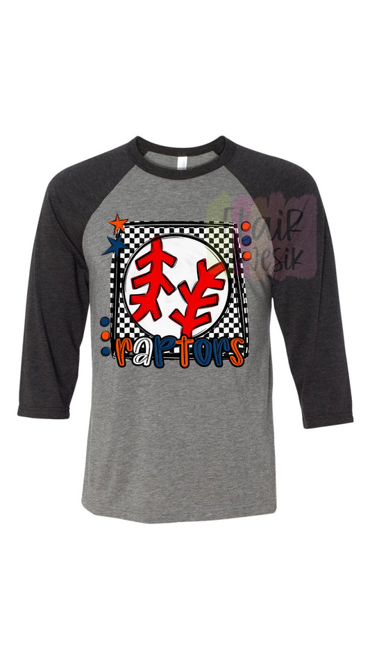 ADULT SIZES ONLY - RAPTORS Baseball Tee